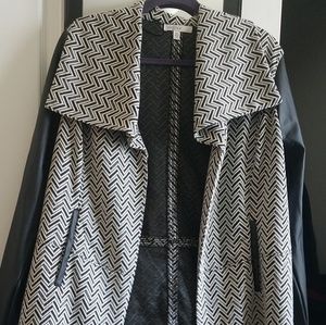 Faux leather overcoat/sweater